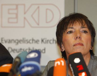 Margot Kaessmann, durante su rueda de prensa en Hannover