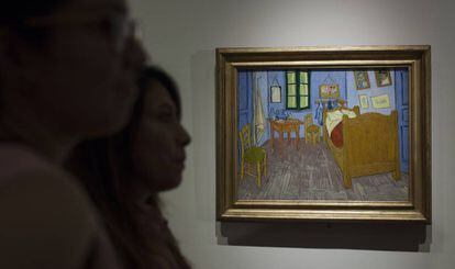 Dormitorio en Arlés, de Van Gogh, en en Palacio de Bellas Artes
