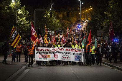 La plantilla de Inovyn protesta en Martorell.