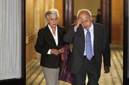 Jordi Pujol i Marta Ferrusola al Parlament.