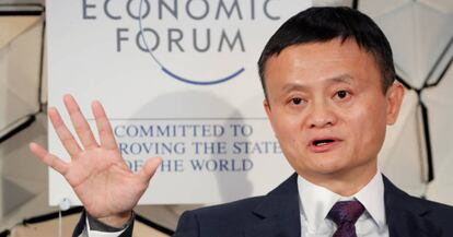 El fundador de Alibaba, Jack Ma, durante su intervención en Davos.