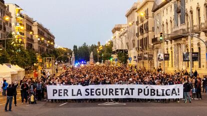 Un momento de la manifestación celebrada este sábado en Barcelona. / JOAN SÁNCHEZ