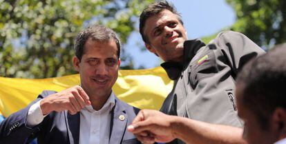 Juan Guaidó y Leopoldo López este 30 de abril en Caracas.