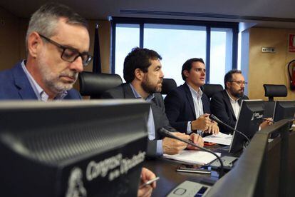 Jose Manuel Villegas, Miguel Guti&eacute;rrez, Albert Rivera y Juan Carlos Girauta.