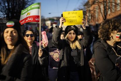 Manifestación en solidaridad con el pueblo iraní, el 7 de enero de 2023 en Zúrich (Suiza).