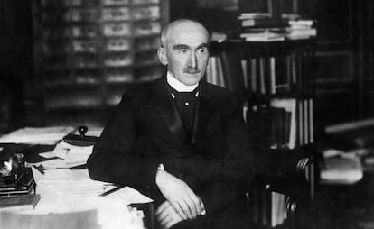 El filósofo francés Henri Bergson (1859-1941), ganador del Nobel de Literatura en 1927, en una imagen de 1928.