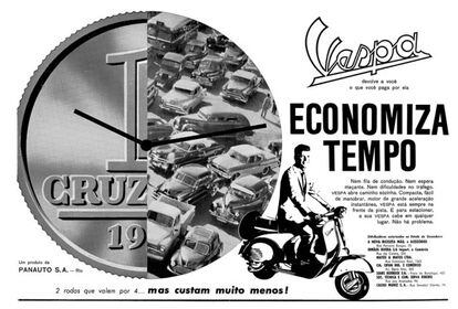 Este anuncio publicado en Brasil en 1960 sintetiza el espíritu de la Vespa