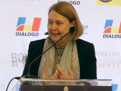 Rosario Silva de Lapuerta, durante una conferencia en abril de 2016.