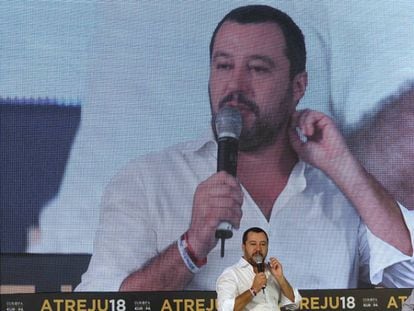 Matteo Salvini, en un encuentro este sábado del partido Hermanos de Italia.