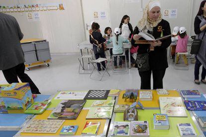 Libros de Idea&rsquo;s Box en el campo de refugiados de Jordania.