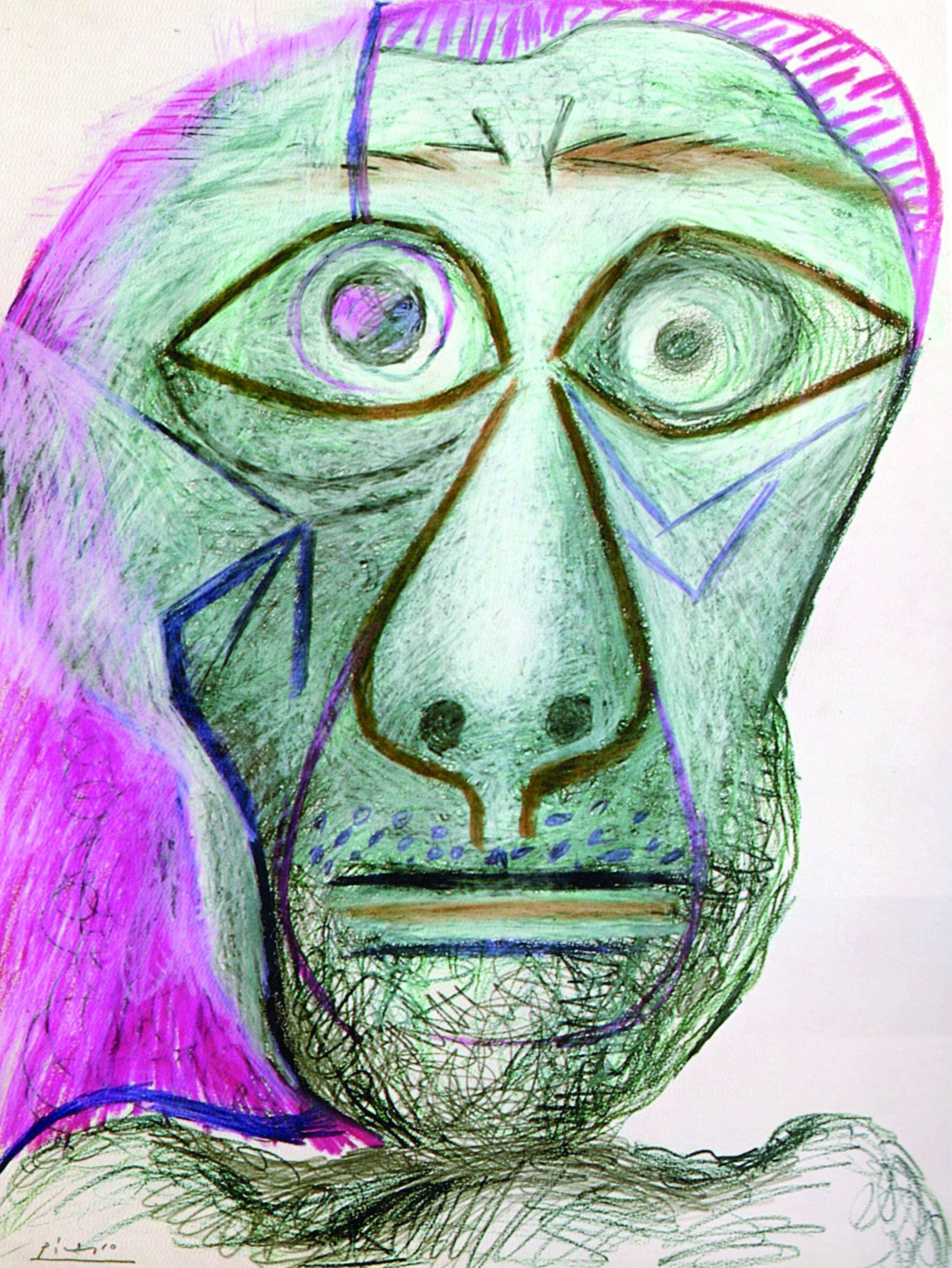 Autoretrat, de Picasso. 1972. 65 x 60 cm (colec·ció a Tokyo Fuji Television Gallery Co. Ltd.)