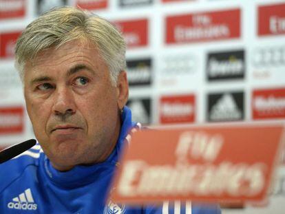 Carlos Ancelotti, en rueda de prensa. 