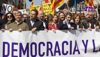 Manifestaci&oacute;n en Barcelona contra contra el proceso independentista en Catalu&ntilde;a.
