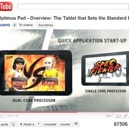Imagen de un polémico vídeo de la tableta de LG.
