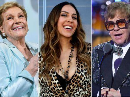 Julie Andrews, Mónica Naranjo y Elton John.