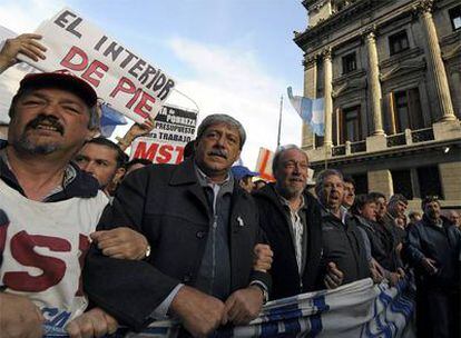 Protesta de agricultores argentinos alrededor del Congreso en Buenos Aires en octubre pasado.