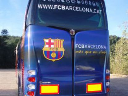 La carrocer&iacute;a del autocar del Bar&ccedil;a.