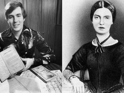 A la izquierda, Mark Hofmann en 1984. A la derecha, Emily Dickinson en 1846.