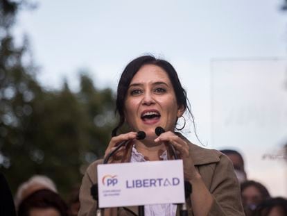 Isabel Díaz Ayuso, durante un acto este lunes.