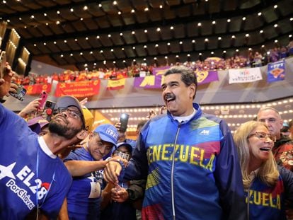 El presidente de Venezuela, Nicolás Maduro, en un acto de su coalición.