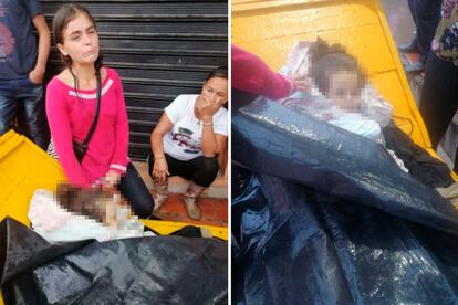 Milagros Sánchez y su hija Michelle, en las imágenes que hizo público el caso. La niña murió tras ser abandonada por una ambulancia en un puente entre Colombia y Venezuela.