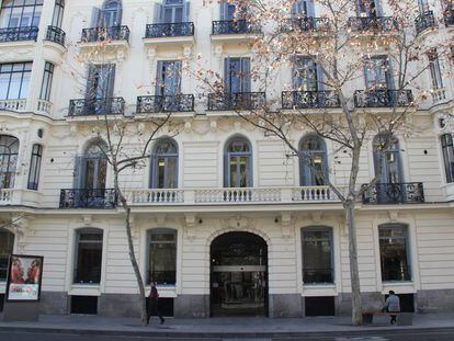 Fachada de la sede del ICAM en la calle Serrano, Madrid. 