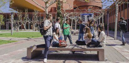 Estudiantes en uno de los campos de la Carlos III