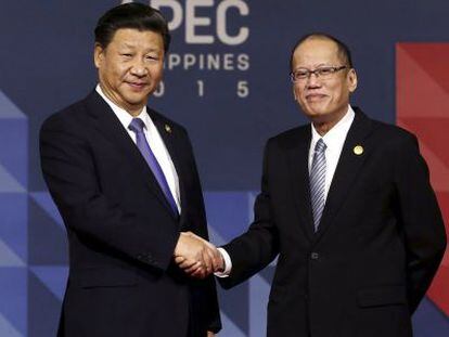 Xi Jinping, con el presidente filipino Benigno Aquino III en Manila.