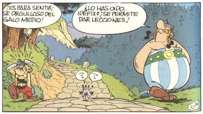 Viñeta de Astérix y Obélix que se publicó en el primer número de Pilote.