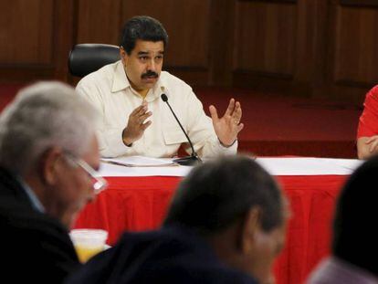 El presidente venezolano, Nicol&aacute;s Maduro, este martes en Caracas.