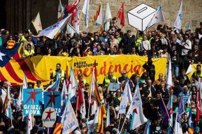 Manifestació a Santiago a favor del referèndum a Catalunya