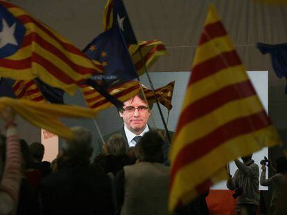 Carles Puigdemont, en un acto electoral.