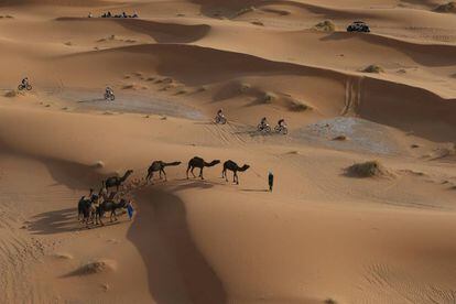 Las dunas del desierto sahariano de Marruecos