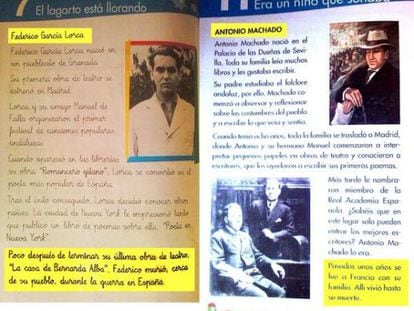 Las p&aacute;ginas del libro de texto de Anaya. 