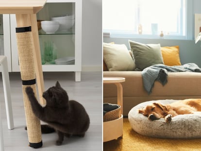 Detalle de dos de los accesorios que pueden encontrarse en Ikea para mascotas. IKEA.