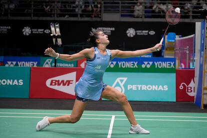 Carolina Marin, el pasado día 30, en el Open de Indonesia.