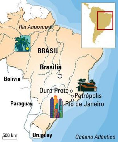 Mapa de Brasil.