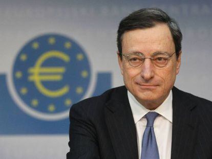 Mario Draghi, presidente del Banco Central Europeo, el pasado 12 de enero en la sede del organismo, en Fr&aacute;ncfort.  