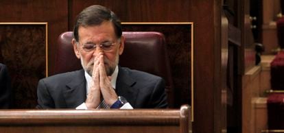 El nuevo presidente del Gobierno, Mariano Rajoy, en el debate de investidura.