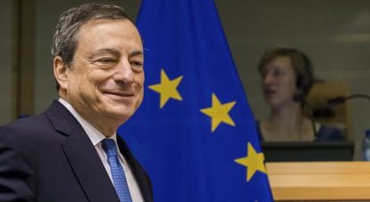 El presidente del BCE, Mario Draghi, la semana pasada en Bruselas.