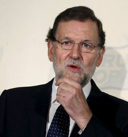 Mariano Rajoy durante la conferencia en la que ha participado hoy en Madrid.