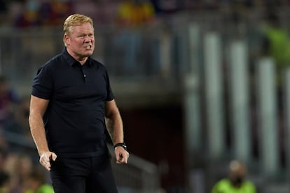 Koeman, en el partido del Barcelona ante el Bayern.