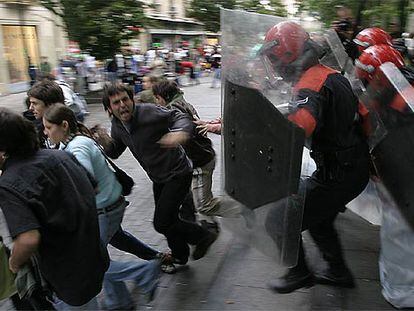 Manifestación disuelta en San Sebastián