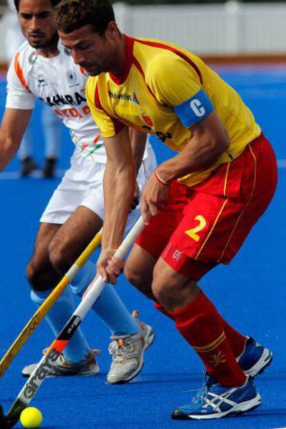 Santi Freixa, durante un partido con la selección.