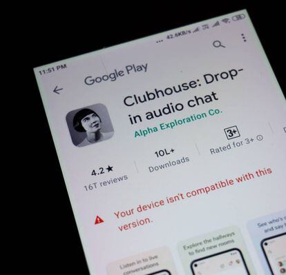 Clubhouse en la Play Store de Android.