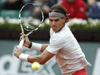 Rafael Nadal, durante su partido contra Martin Klizan