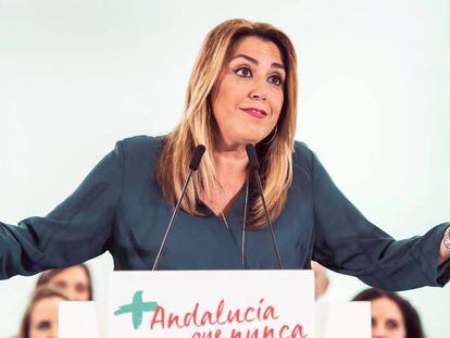 Susana Díaz, durante su intervención en el comité director del PSOE andaluz.