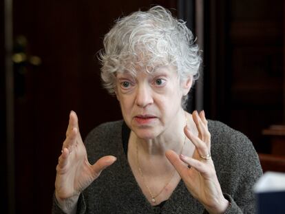 La psicóloga estadounidense Susan Fiske, en un momento de la entrevista en Bilbao.