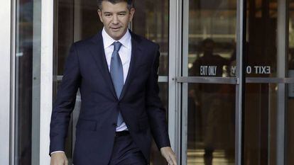 Travis Kalanick, ex CEO y cofundador de Uber, a su salida del juzgado.