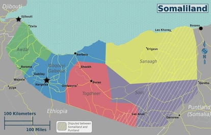 Mapa de Somaliland.